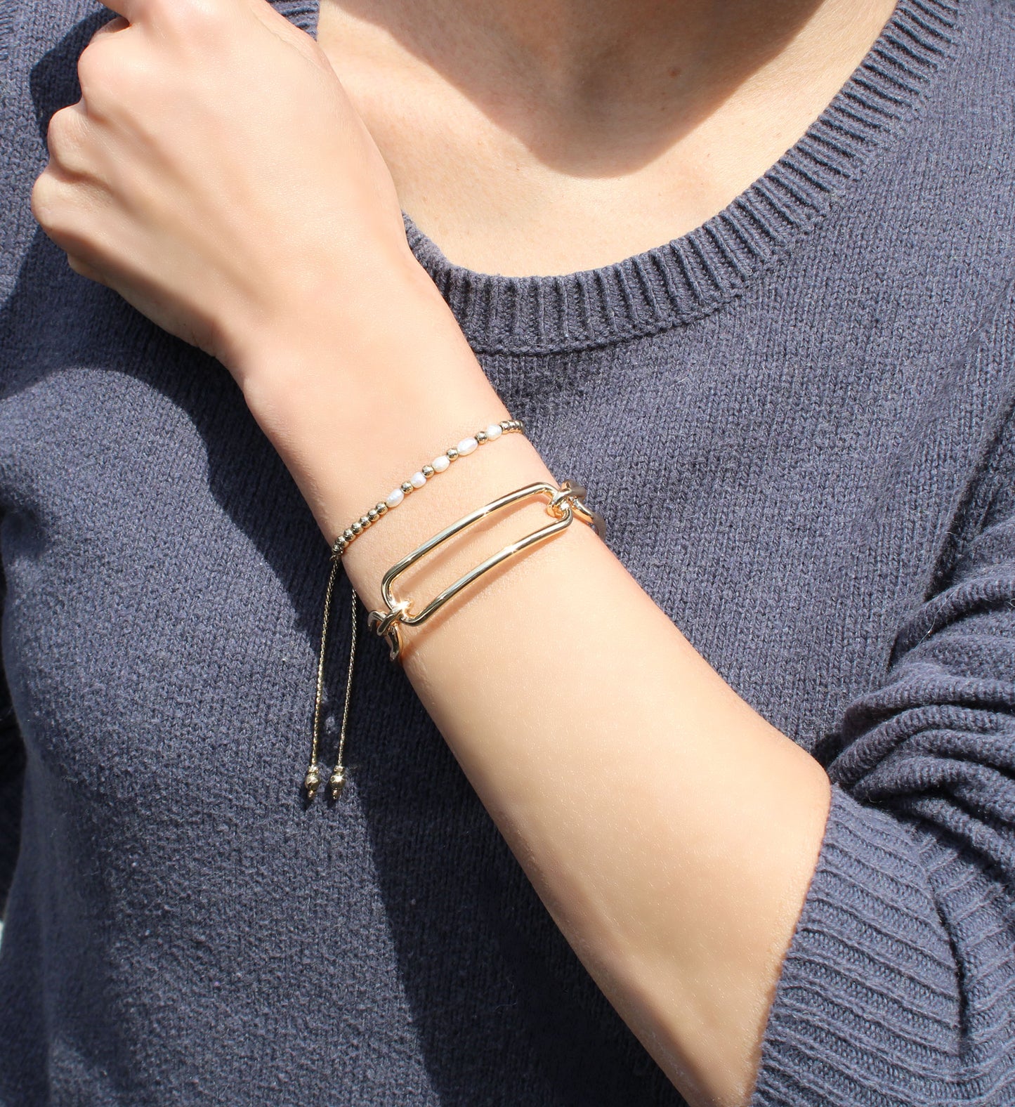 Paper Clip Gold Link Cuff