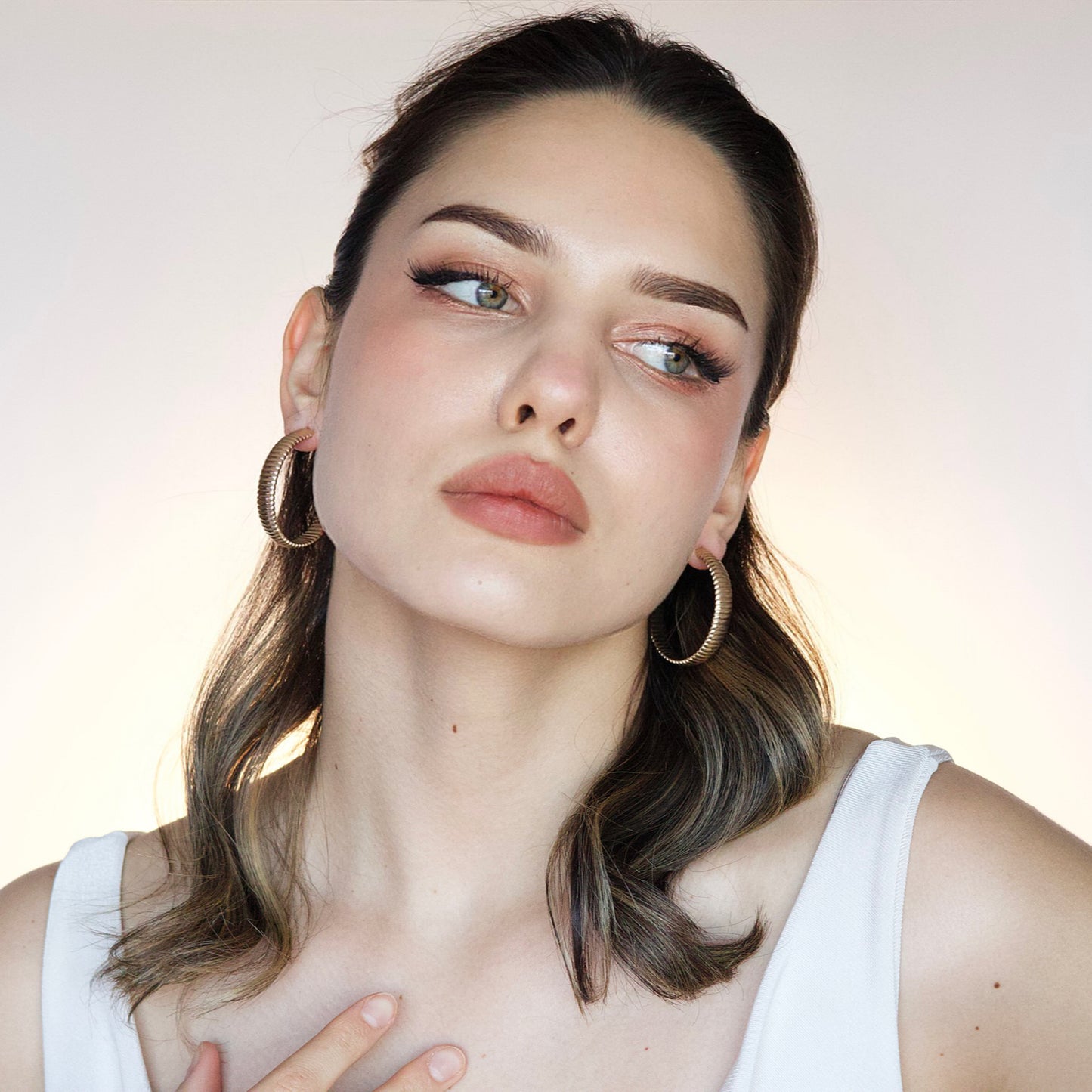 Large Chunky Snake Chain Hoops