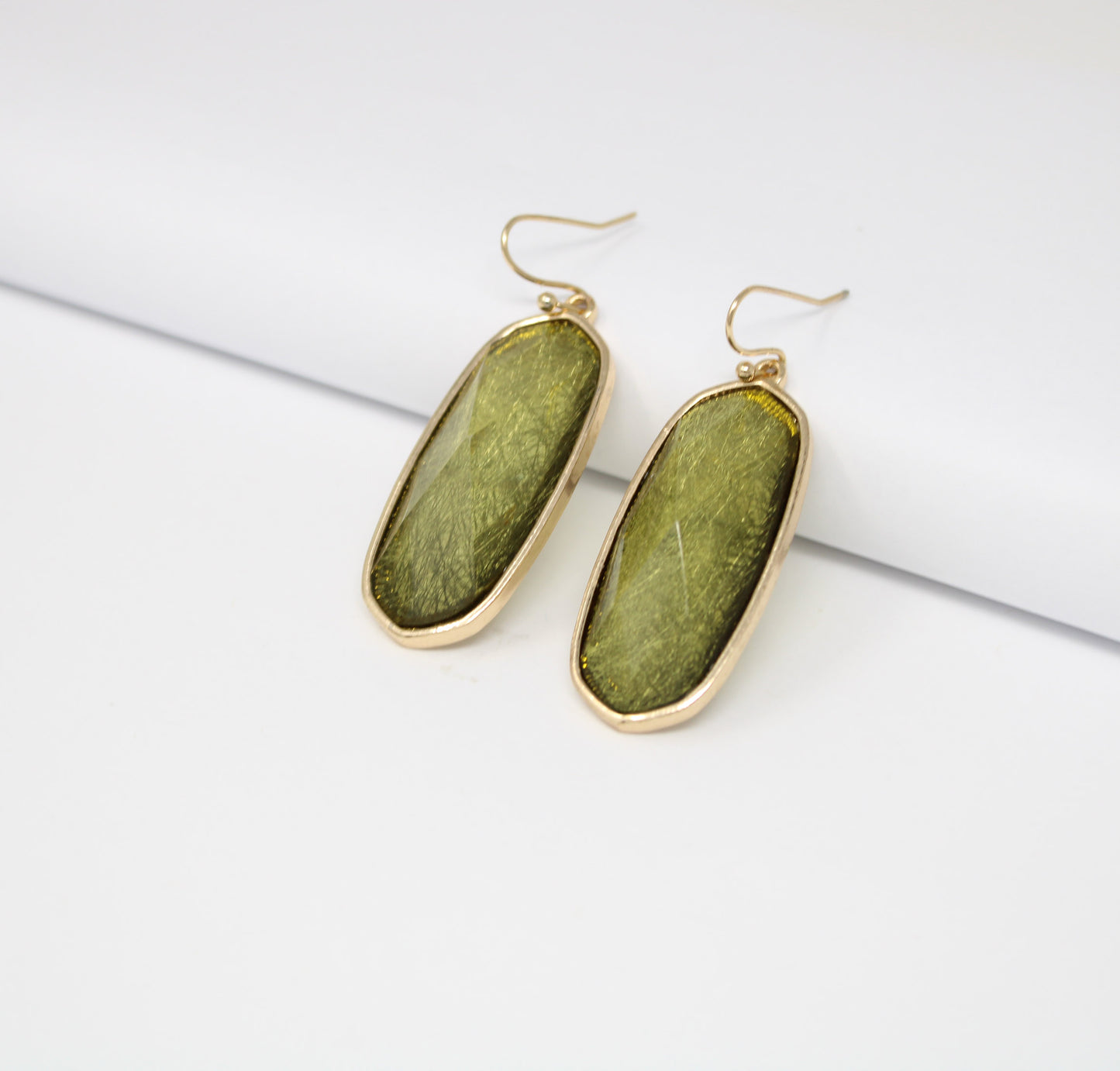 Oval Gem Cut Earrings