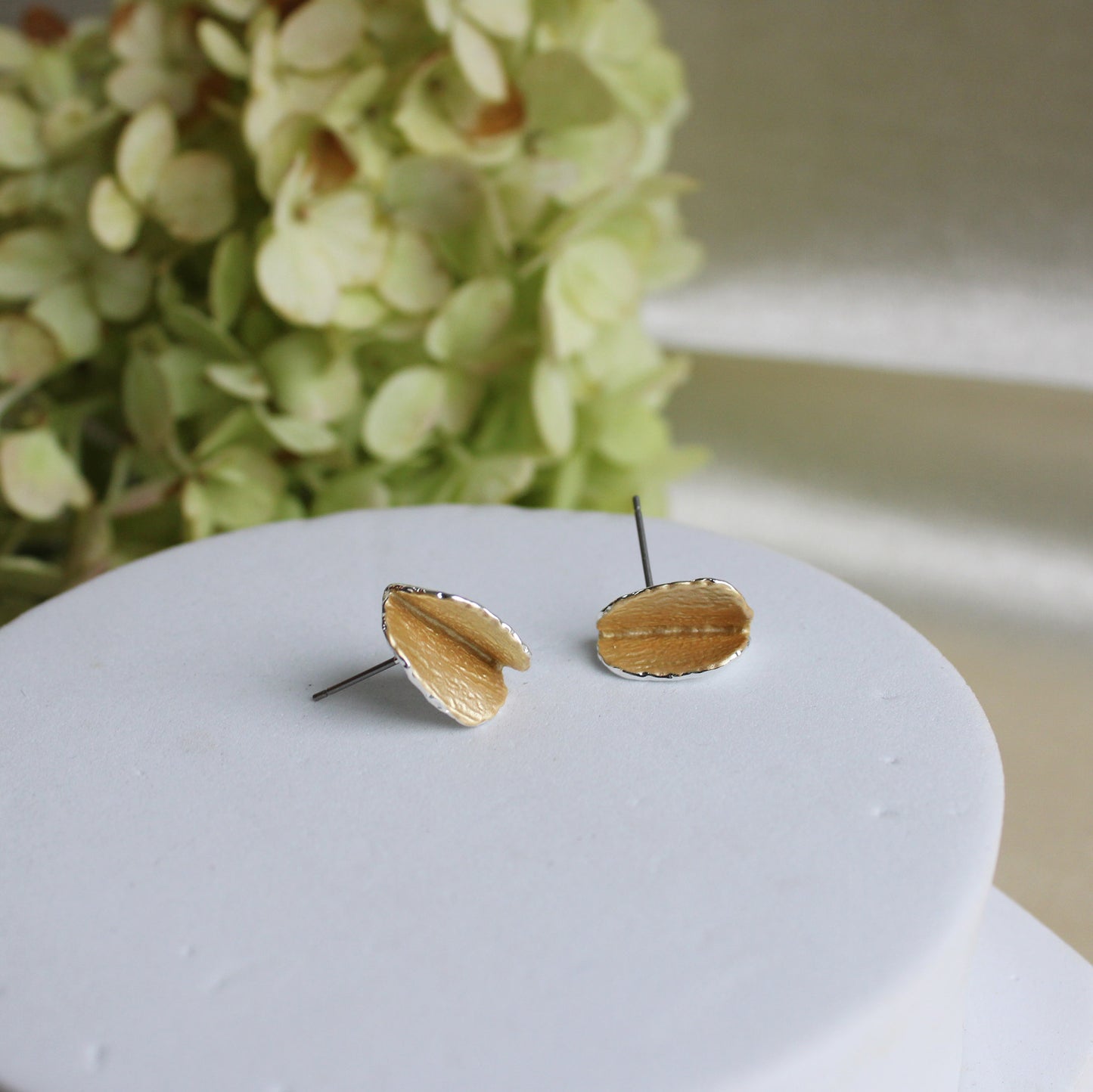 Origami Leaf Post Earring