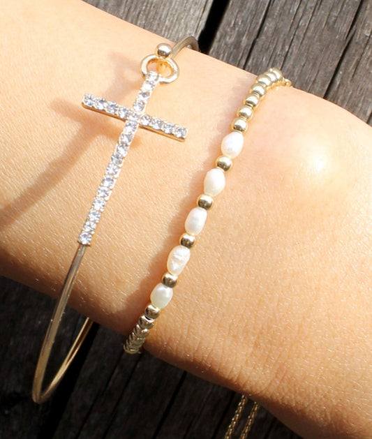 Crystal Cross Bracelet