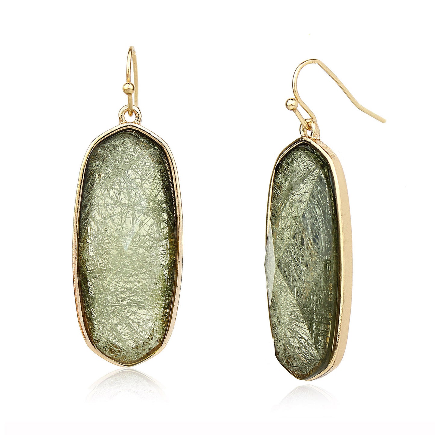 Oval Gem Cut Earrings