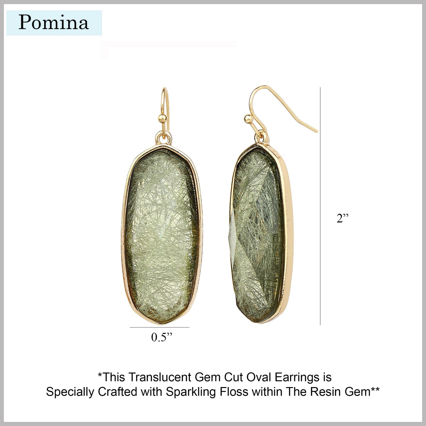 Oval Gem Cut Earrings