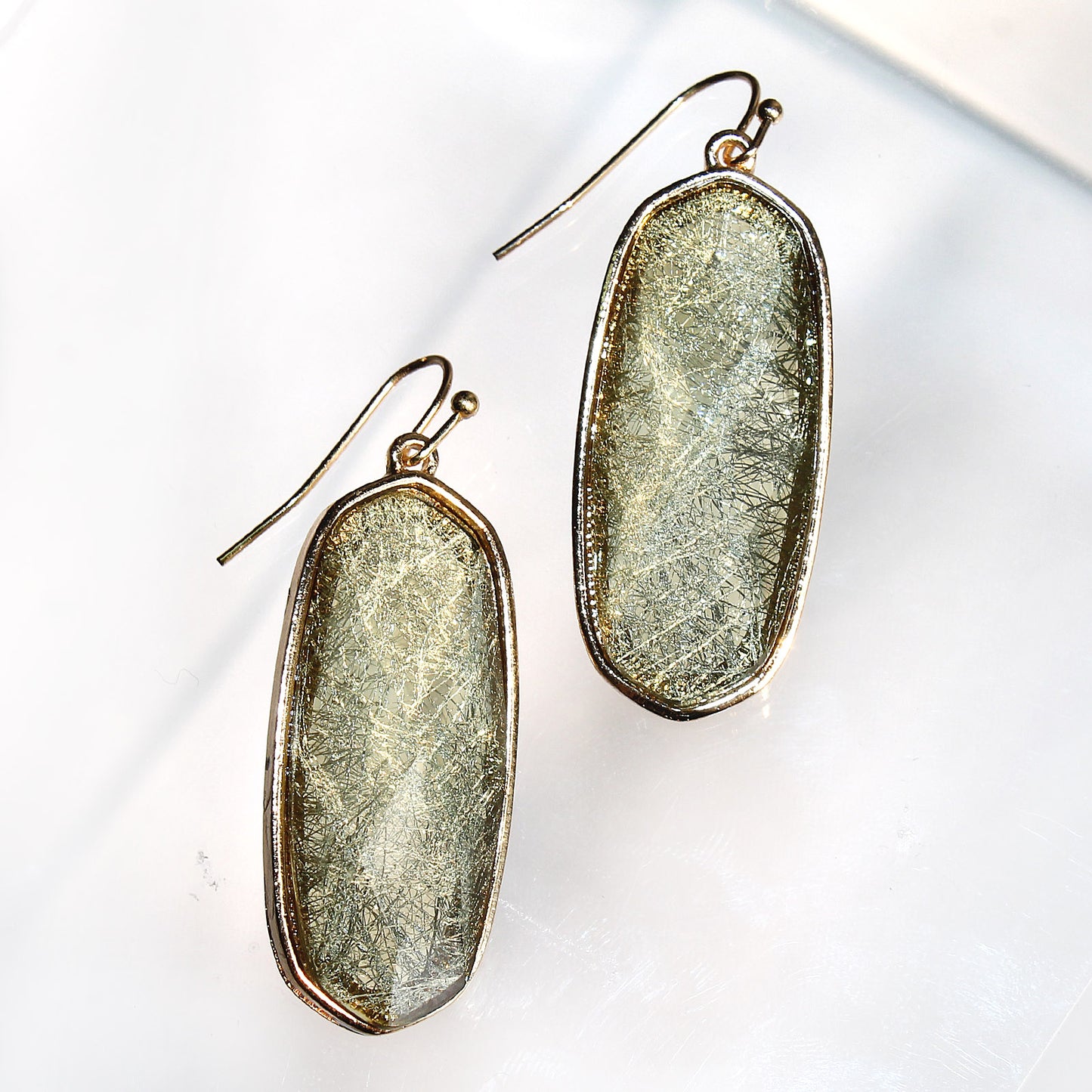 Oval Gem Cut Earrings